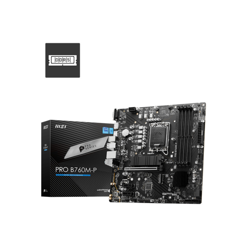 MB MSI B760 INTEL S-1700 14A/13A/12A GEN/4X DDR5 4800/1XDP/HDMI/M.2/4X USB3.2/USB-C/ATX/GAMA MEDIA/RGB image 2